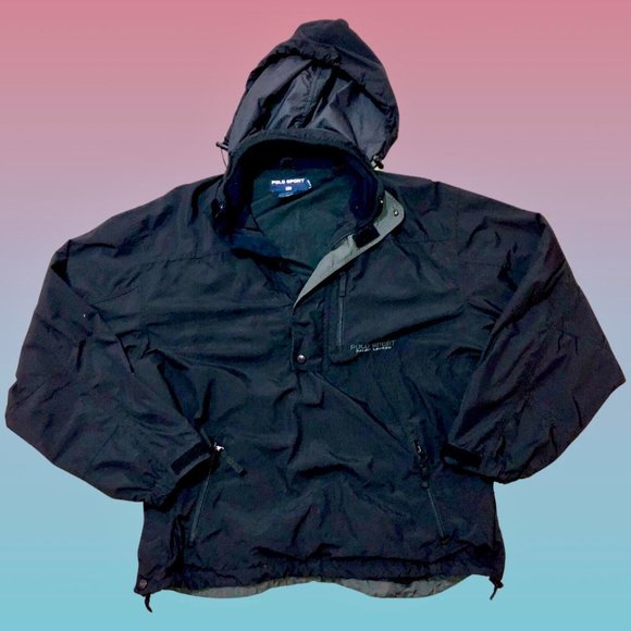 Vintage Polo Sport Black Rain Jacket 